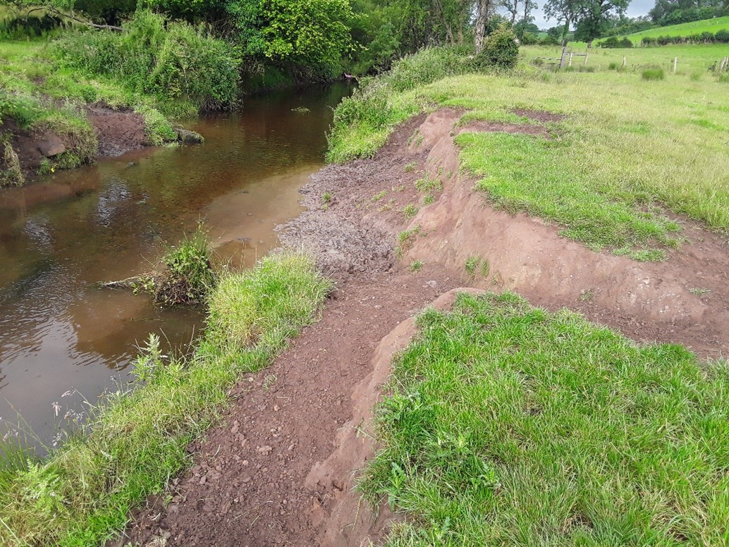 River bank erosion and silt build-up